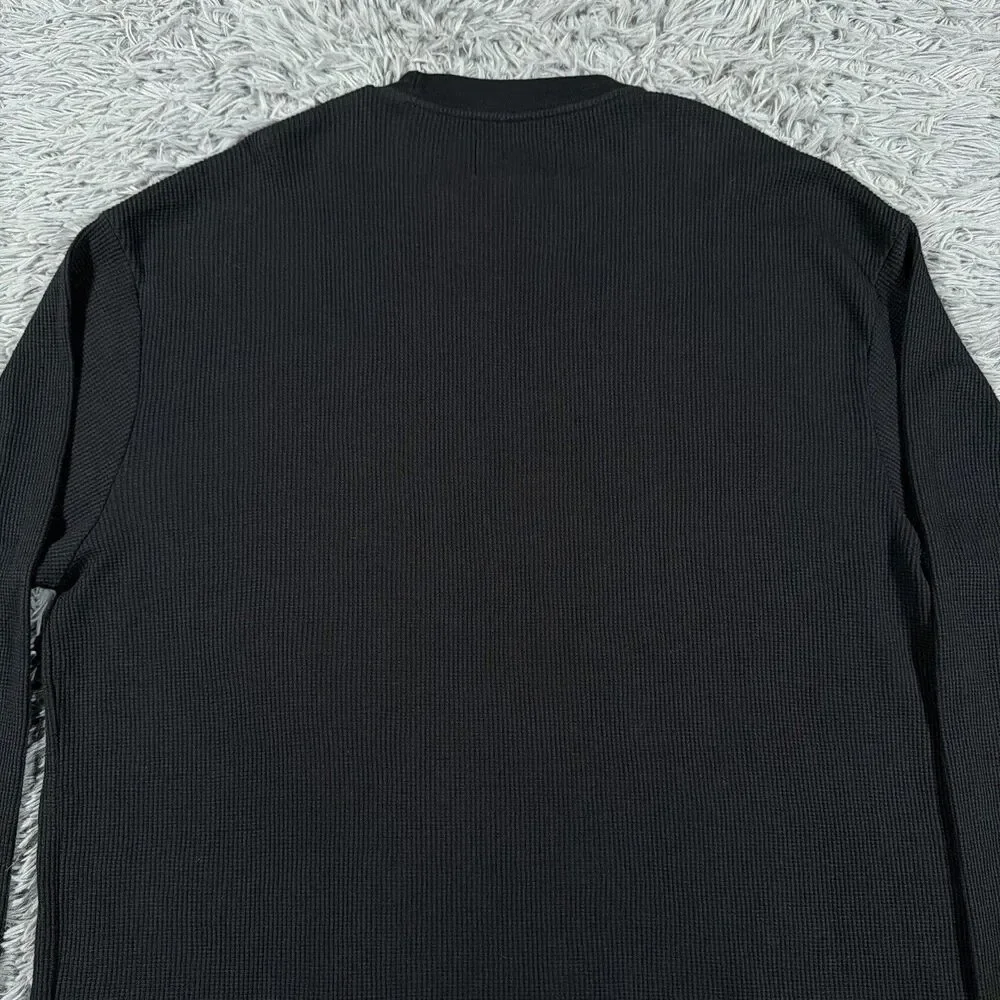 Jordan Shirt Extra Large Tall Black Waffle Knit Thermal Long Sleeve Jumpman Mens